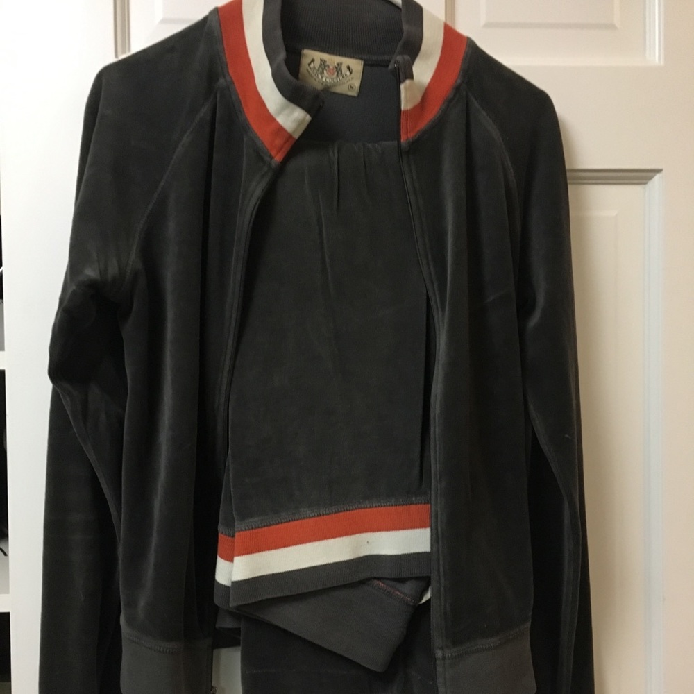 Juicy Couture Gray Jumpsuit with Red and White Accents